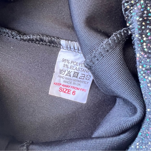 FASHIONKILLA Square Neck Crop Top & Flare Pant Two Piece in Black w/ Glitter - Picture 15 of 16